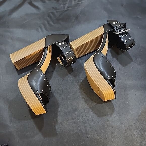 BRAND NEW REPORT PETUNIA  BLOCK-HEEL OPEN  SQUARE TOE STUDDED SANDAL - Picture 7 of 14